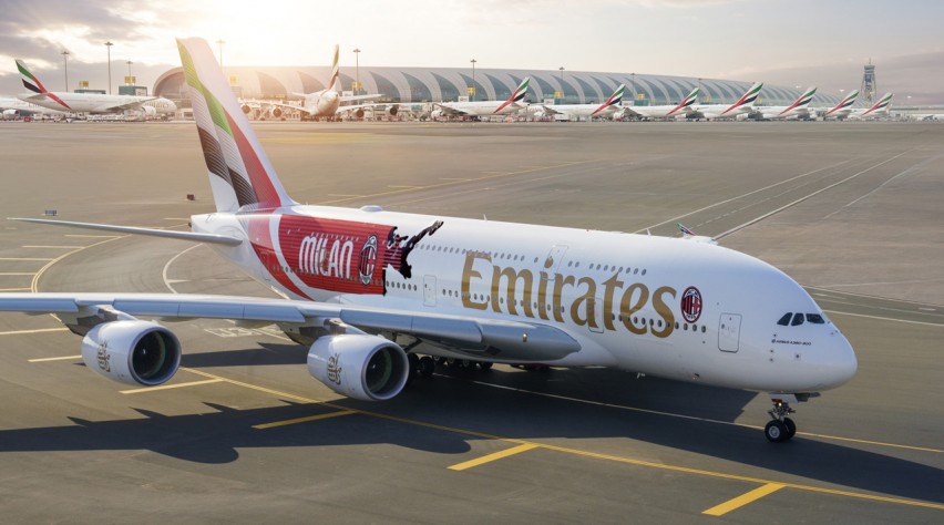 Foto (c) Emirates Emirates AC Milan A380