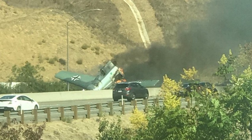 Crashlanding op snelweg