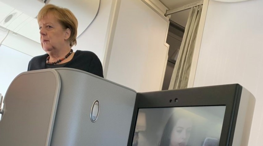 Angela Merkel op Iberia-vlucht