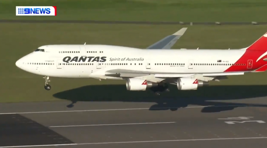 Foto (c) 9News Mogelijk laatste 747-vlucht