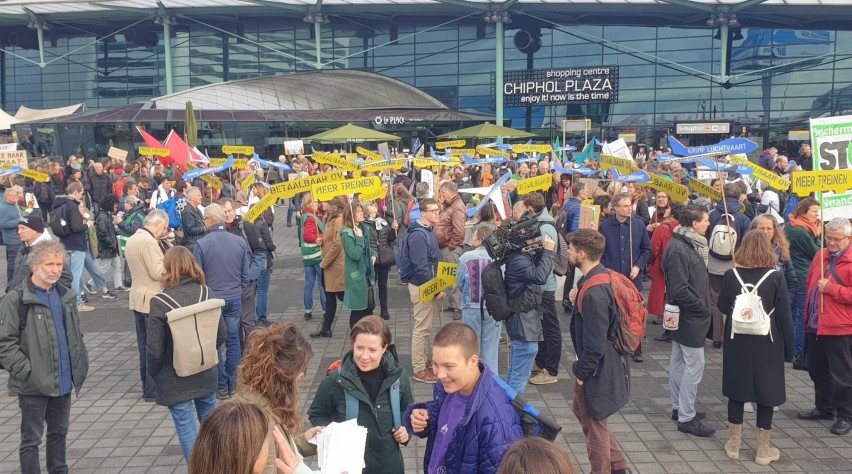 Klimaatdemonstratie Schiphol