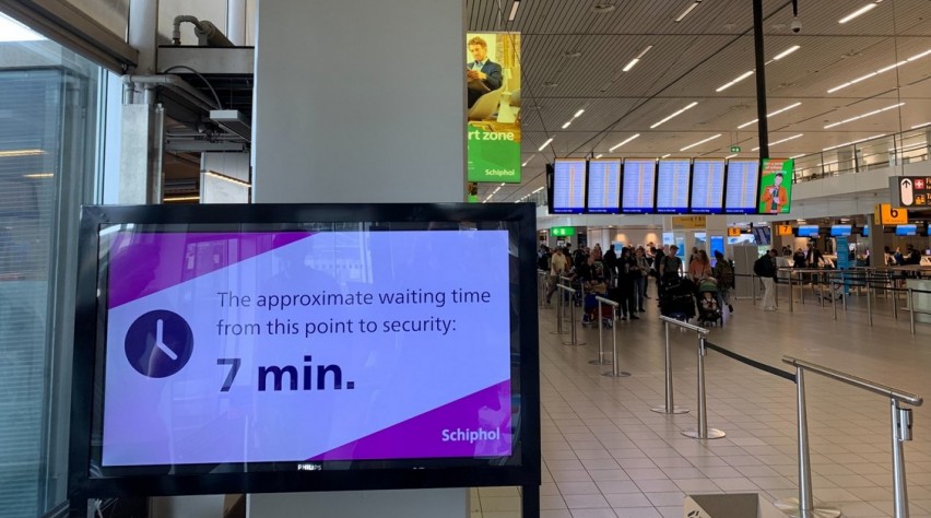 Schiphol Bord Terminal Wachttijd