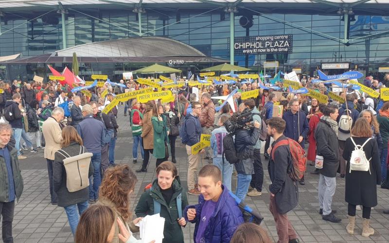 Klimaatdemonstratie Schiphol