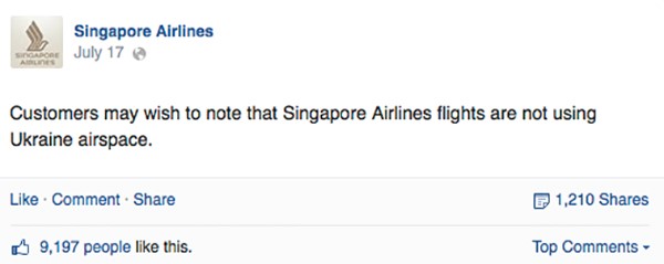 Singapore airlines social media